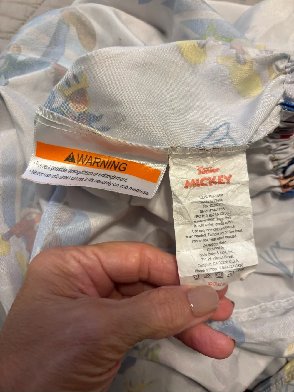 Vintage Disney Mickey/Donald/Goofy Gray Crib Toddler Fitted Sheet Bedding
